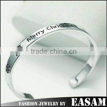 Zinc alloy main material christmas jewelry letter christmas element cuff bangle