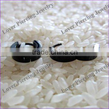 Wholesale Black Steel Ear Piercing Ring Surgical Steel Ear Piercing Studs [ES-815B]