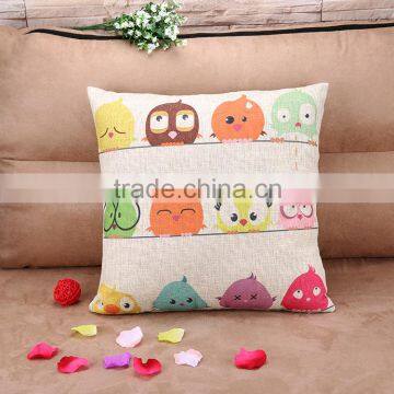 2015 Cotton and Linen Cartoon Cute Bird Sofa Cushion Cover American Country Creative Pillowcase photo-4