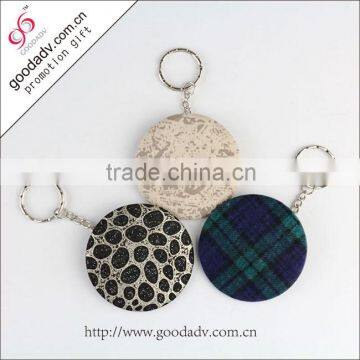 Salable promotional pocket tinplate mirror keychain