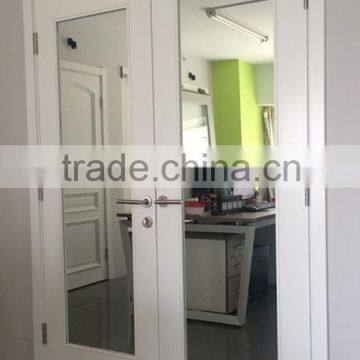 White painted laminated double mirror door