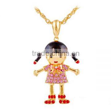 Metal Alloy Bear Cat Animal Children Pure Gold Necklace photo-2