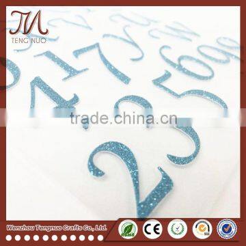 Colorful Number And Letter Glitter Vinyl Sticker