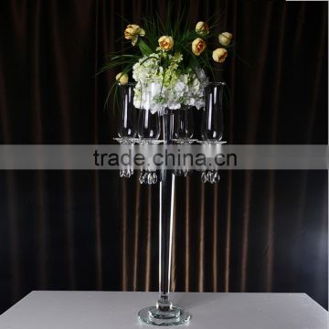 2016 wholesale crystal material wedding 5 arm candelbara