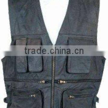 DL-1585 Biker leather Vest , Motorcycle leather vest/Pakistan leather vest/high quality leather vest