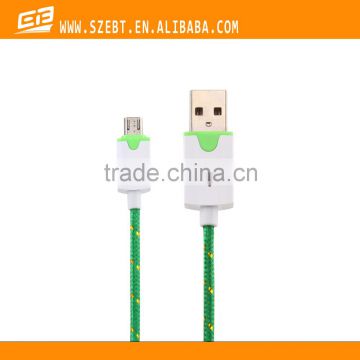 Shenzhen factory USB 2.0 1m 2m 3m high speed braided usb micro b cable