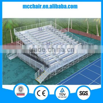 14 rows raised deluxe aluminium bleacher with wheelchair ramp grandstand chairs 14F gym chair bleacher chairs stadium seats