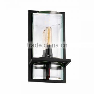 0816-1 A double transparent and fabric shade for distinctly atmospheric lighting Square Ring Half Round Wall Lamp