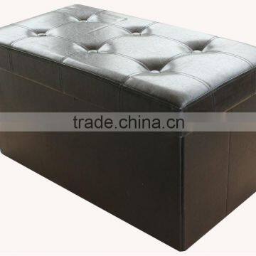 Luxury! Black PVC Learther foldable storage bench