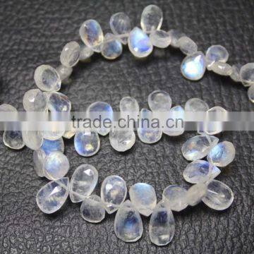 Rainbow Moonstone Faceted Briolette Pear