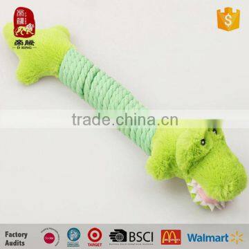 Supplier best selling rope wrapped pet toys crocodile