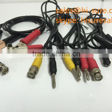 Oscilloscope cable set bnc male connectors with banana plug and power clip