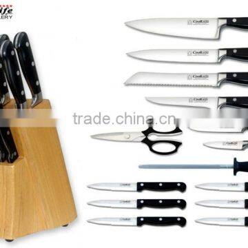 15Pcs Plastic Handle Kitchen Knife Set Cooknife kitchen knife set