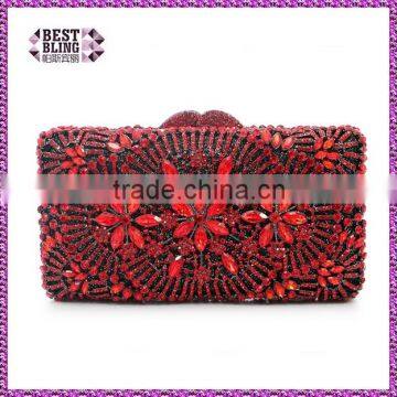 hard shell fancy ladies purse indian bridal clutch evening bag stone party evening bags (8777A-R)