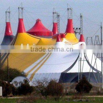 PVC tensile fabric architecture membrane structure for Circus tent and PVDF commercial tension movable canopy