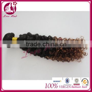 Top quality cheap Brazilian hair two tone color 1b and 33 deep curl human hair