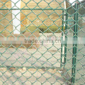 Green color plastic chain link fence