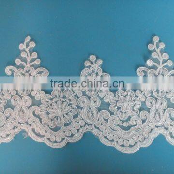Long Wedding Veil Lace Bridal Veil Trim