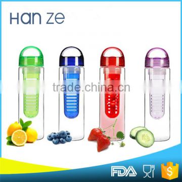 700ml plastic blue water bottle joyshaker fruit infuser