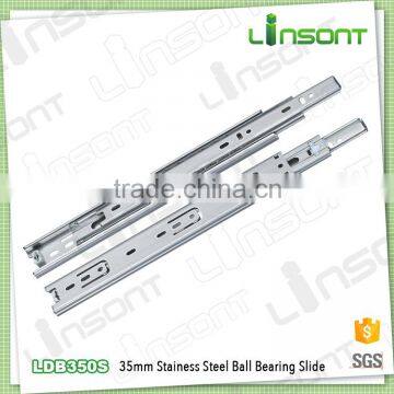 China supplier 35mm full extension stainless steel ball bearing escape slides cabinet fittings drawer slides