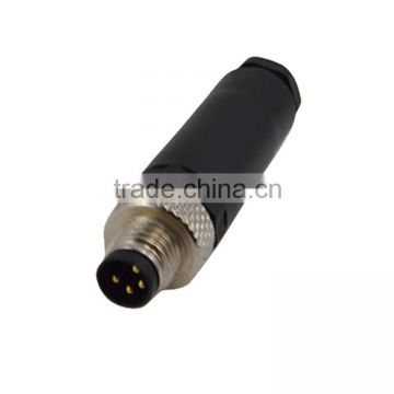 Male automative m8 3pin waterproof connector plug assembly type