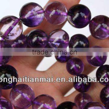 wholesale Natural quartz purple crystal bracelet/clear round crystal beads wedding centerpiece