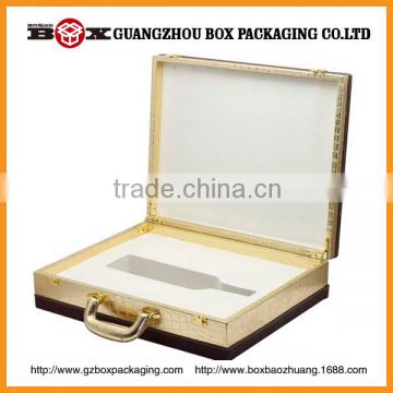 Luxury bright high quality leather wine box