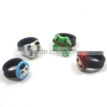 Kids Customized Animal Shaped Cute Rubber PVC Rings