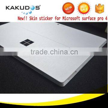 Wholesale full coverage Brushed silver skin sticker for Microsoft surface pro 4 pro 3