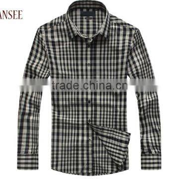 Men's 100% Cotton Long Sleeve Plaid Slim Fit Button Down Dress Shirt