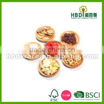 6 pcs bamboo small dish , small snack dishes