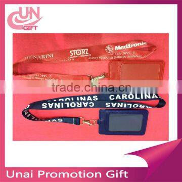 new promotional products 2016 lanyard with leather card holder