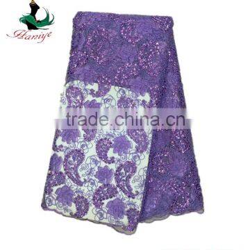 Haniye JLQ20-1/Newest African Net Lace With Sequins High Quality African Tulle Lace Fabric photo-4