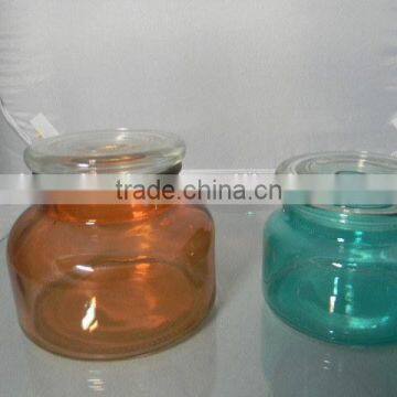 Wholesale bulk glass jar candle glass jar candle with lid , glass candle holder with lid