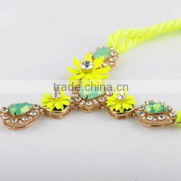 Browse Flowers Gem Sweater Chain Necklace,necklace Jewelry photo-6