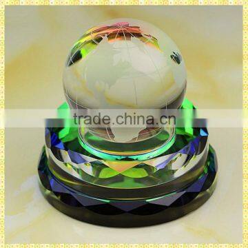 Personalized Colorful Crystal Glass Globe For Trophy Awards Souvenirs