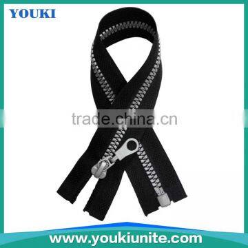 5# Woven Tape Plastic Zipper Open-end With Auto Lock Silver Teeth YKP-2007