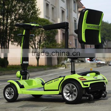 E-double folding 2- 3-4 Wheel handicapped electric seat disabled Mobility Scooter motor for adults