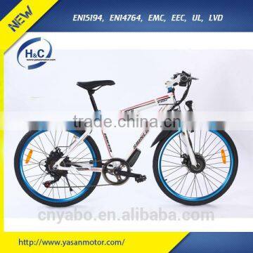 Factory 250W brushless best mountain e bike 7 gears with 26" tire