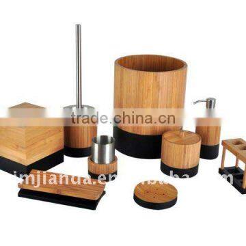 Bamboo bathroom accessories