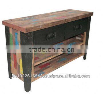 CAST IRON SIDEBOARD TABLE, SIDEBOARD TABLE