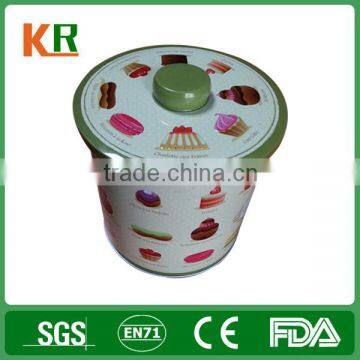 Ice-cream pattern round packing cookie jar biscuit tin box