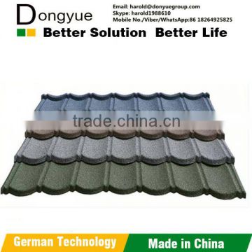 Dongyue Brand zinc and aluminum steel stone coated metal roofing tiles ,roof tile