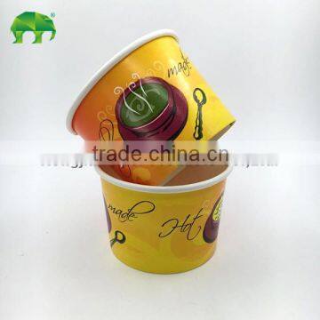 Disposable food grade paper hot soup bowl with lid