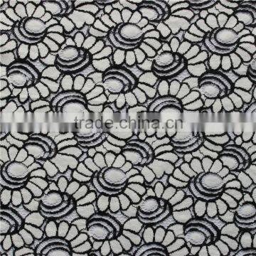 White-black African Cotton/Nylon Blend Fabric Lace For Latest Fashion Dresses