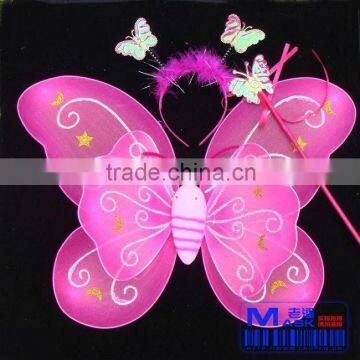 Wholesale Girls Pink Fairy Party Costume Fairy Costume Sets Butterfly Girls Fairy Halloween Costume Wings , Free Shipping