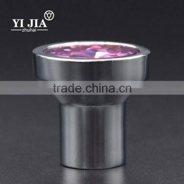 1 1/9 Inch Zinc Base Chrome Plated Amethyst Glass Knob photo-2