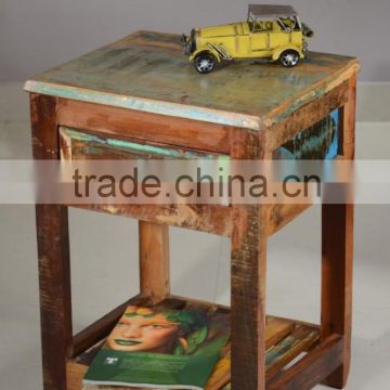 Recycled wood side table