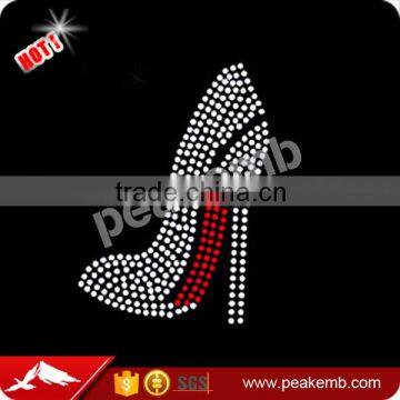 Beautiful high heel shoes korea crystal dmc rhinestones for t-shirt