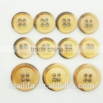 Fancy High Quality 4 Holes Burnt Wood Button with Logo Figure Engraved on